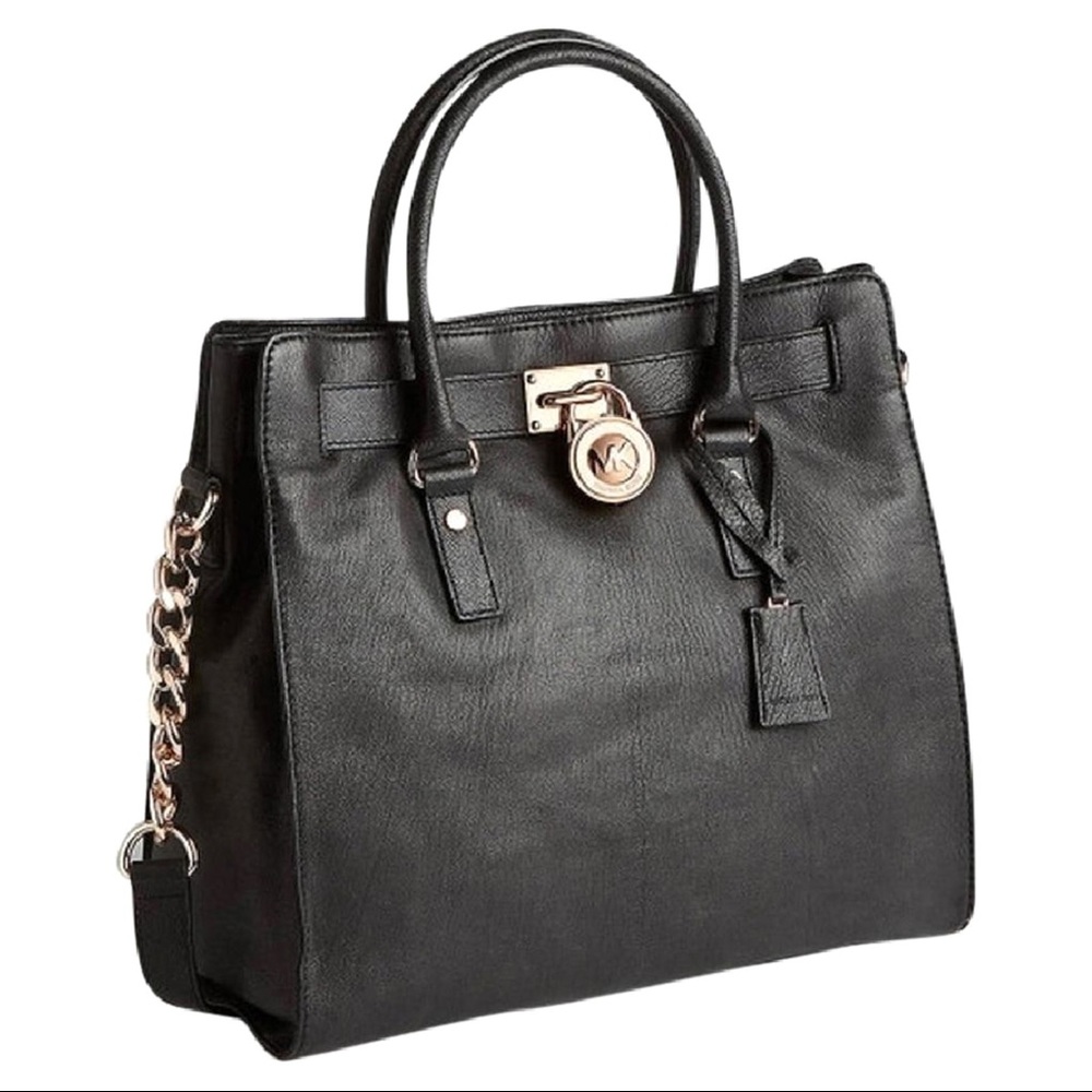 Michael Kors large Hamilton Tote Bag- black/silver